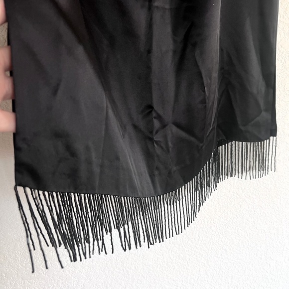 Vintage INC 100% Silk Beaded Tassel High Waisted Skirt - Picture 4 of 6